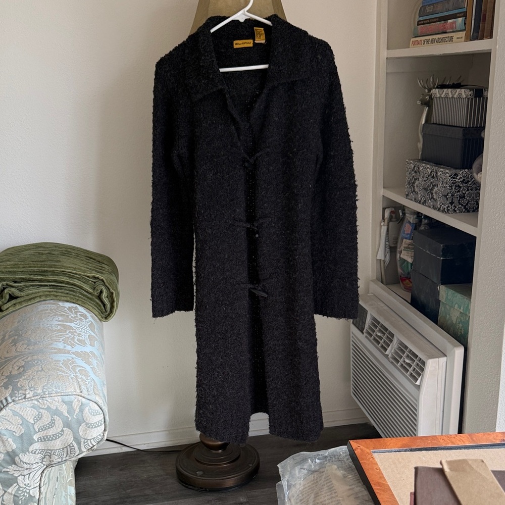 Elegant Dark Grey Textured Coat